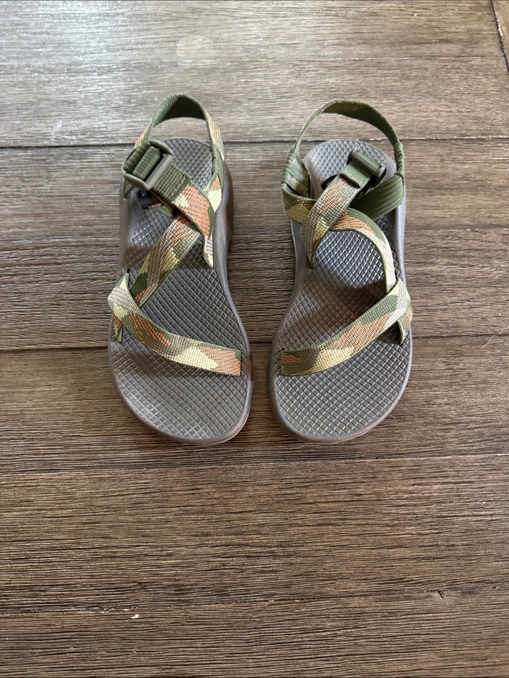 Chaco Camo Sport Sandals in Olive/Khaki